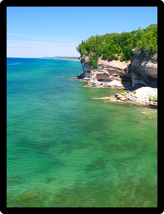 View of Lake Superior from Pictured Rocks National Lakeshore in Michigan.