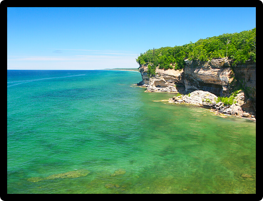 View of Lake Superior from Pictured Rocks National Lakeshore in Michigan.