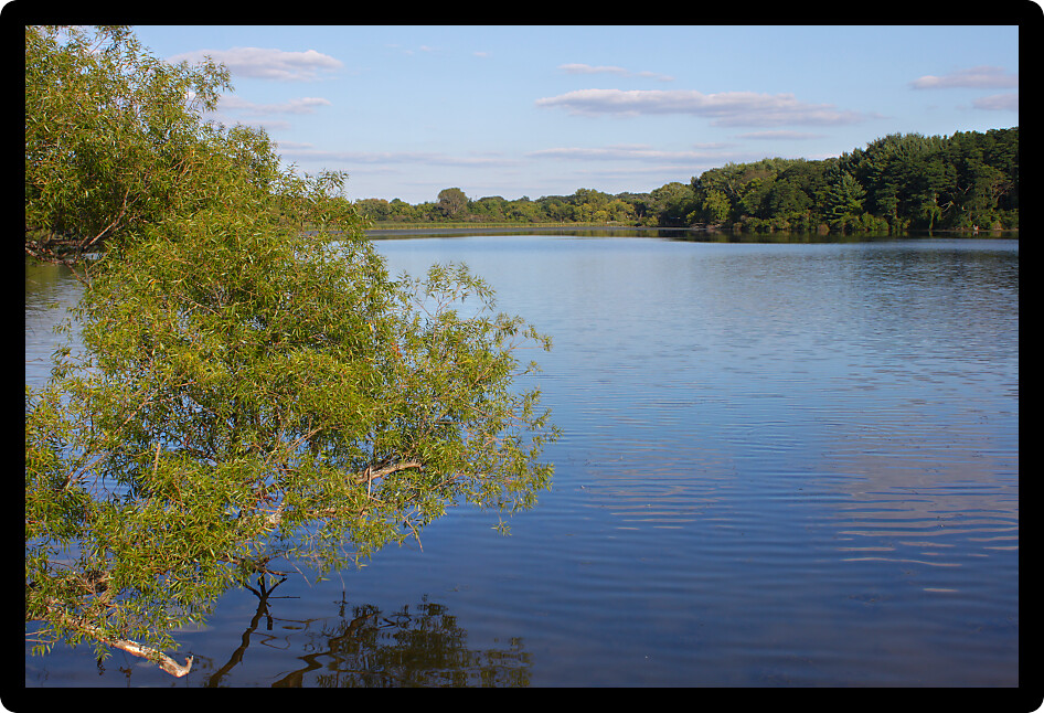 View of Pierce Lake at Rock Cut State Park in northern Illinois.