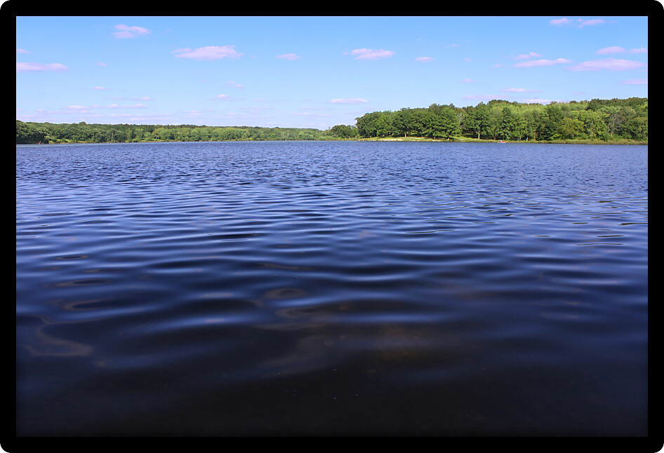 View of Pierce Lake at Rock Cut State Park in northern Illinois.