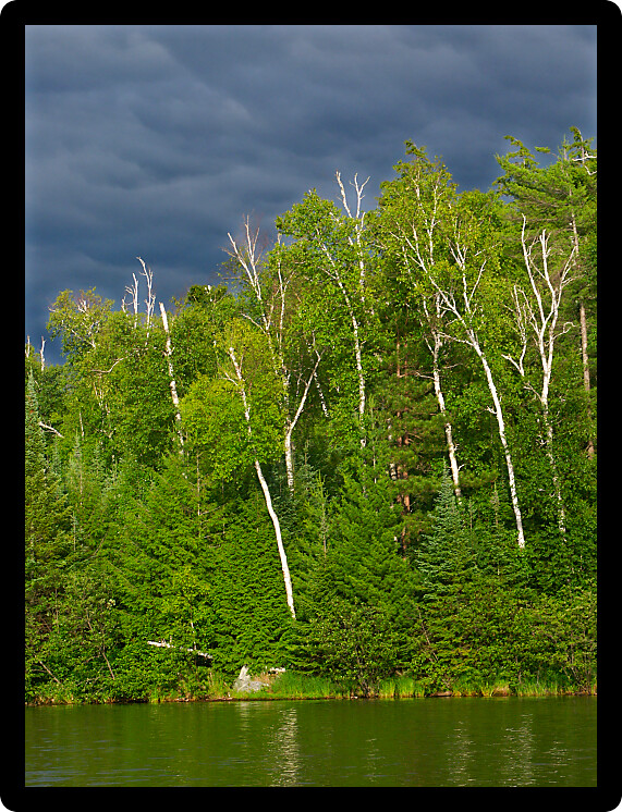 Evening view of Sweeney Lake in the beautiful northwoods of Wisconsin.