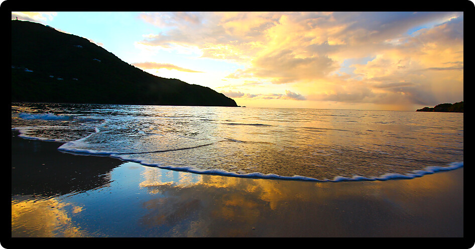 Beautiful sunset over Brewers Bay on Tortola British Virgin Islands.