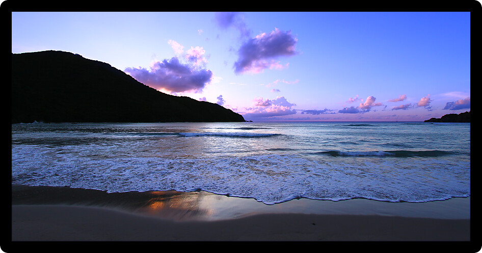 Evening sets in over Brewers Bay on Tortola in the British Virgin Islands.