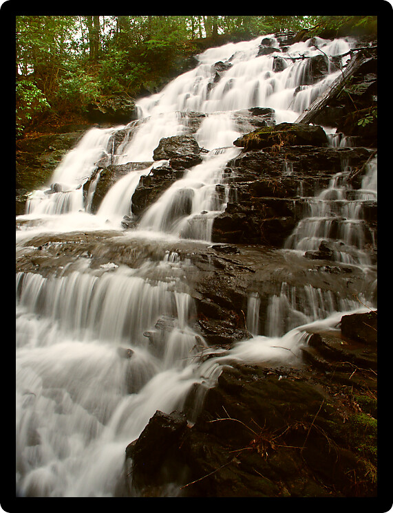 Cascading Lake Trahlyta Falls at Vogel State Park in northern Georgia.