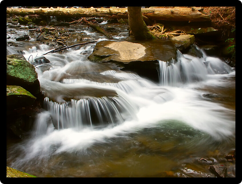 Cascading Lake Trahlyta Falls at Vogel State Park in northern Georgia.