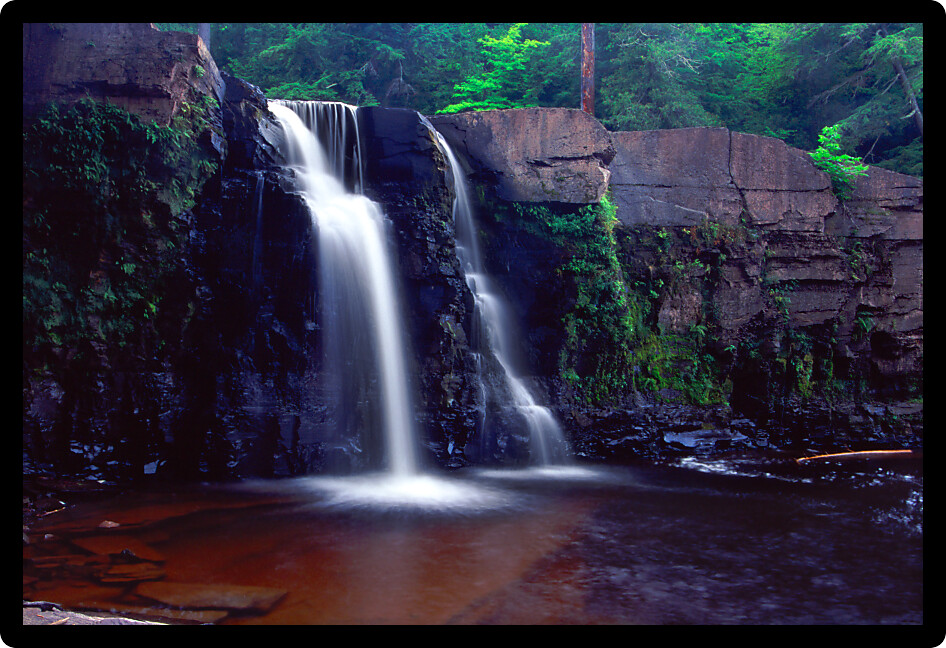 Manabezho Falls on the Presque Isle River in Porcupine Mountains State Park Michigan.