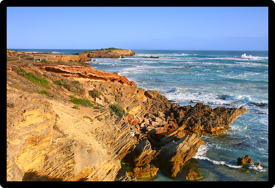 Rocky coastline of southern Australia near Warrnambool in Victoria Australia.