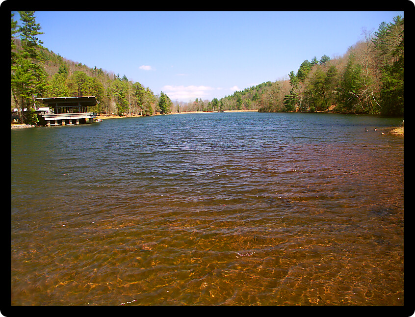 Beautiful Lake Trahlyta at Vogel State Park in Georgia.