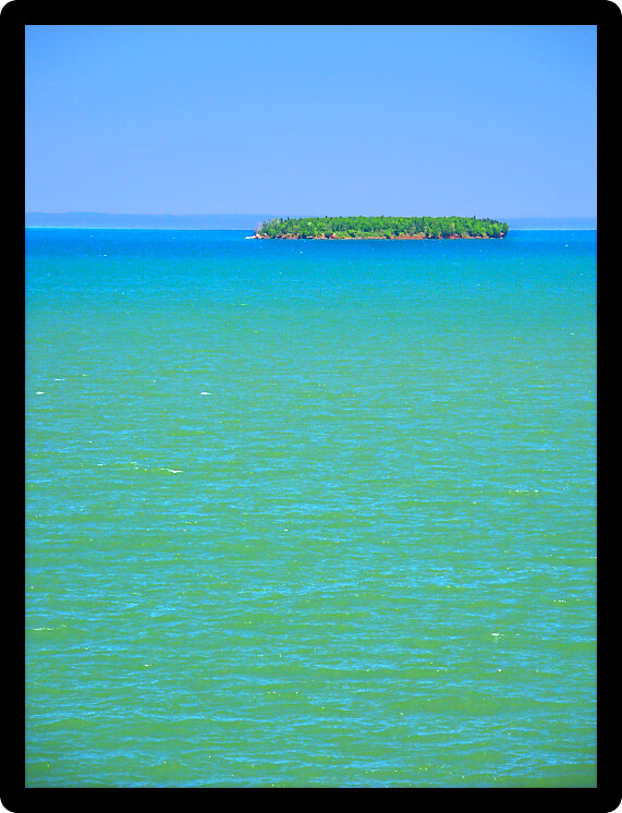 View of Lake Superior from Apostle Islands National Lakeshore in northern Wisconsin.