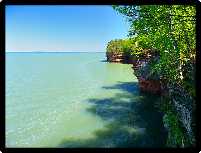 View of Lake Superior from Apostle Islands National Lakeshore in northern Wisconsin.