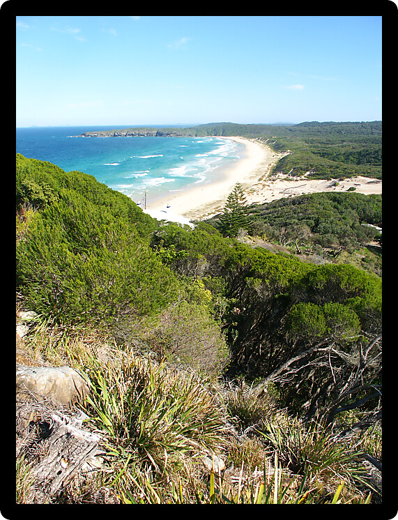 Beautiful beach at Booti Booti National Park of Australia.