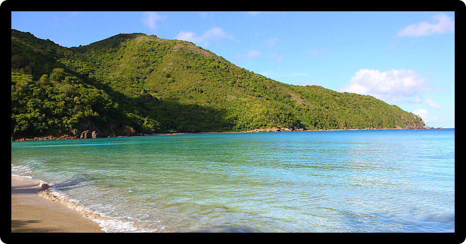 Beautiful sunny beach at Brewers Bay on Tortola in the British Virgin Islands.