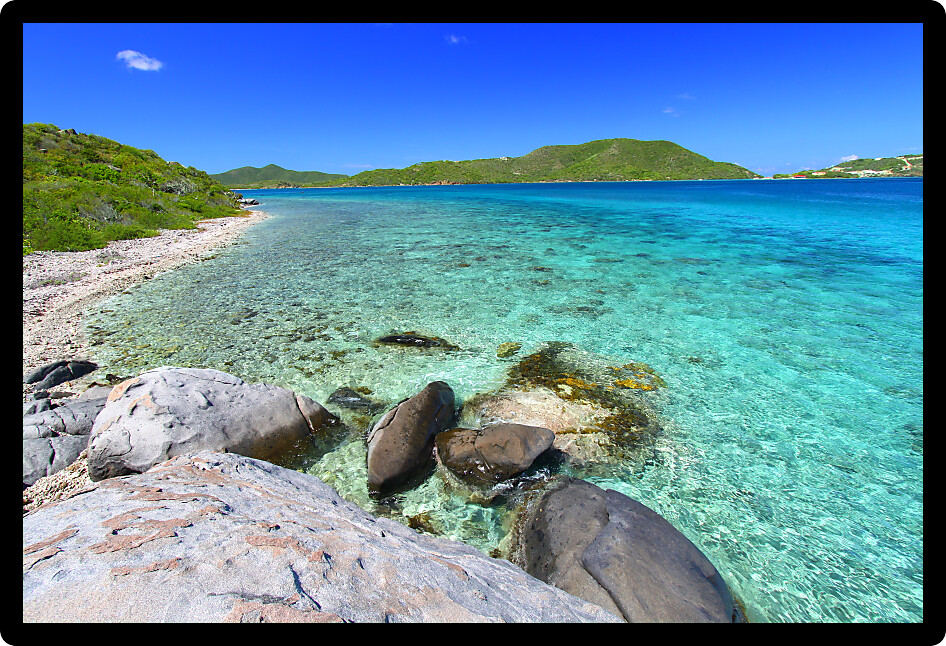 Tortola of the British Virgin Islands on a beautiful sunny day.