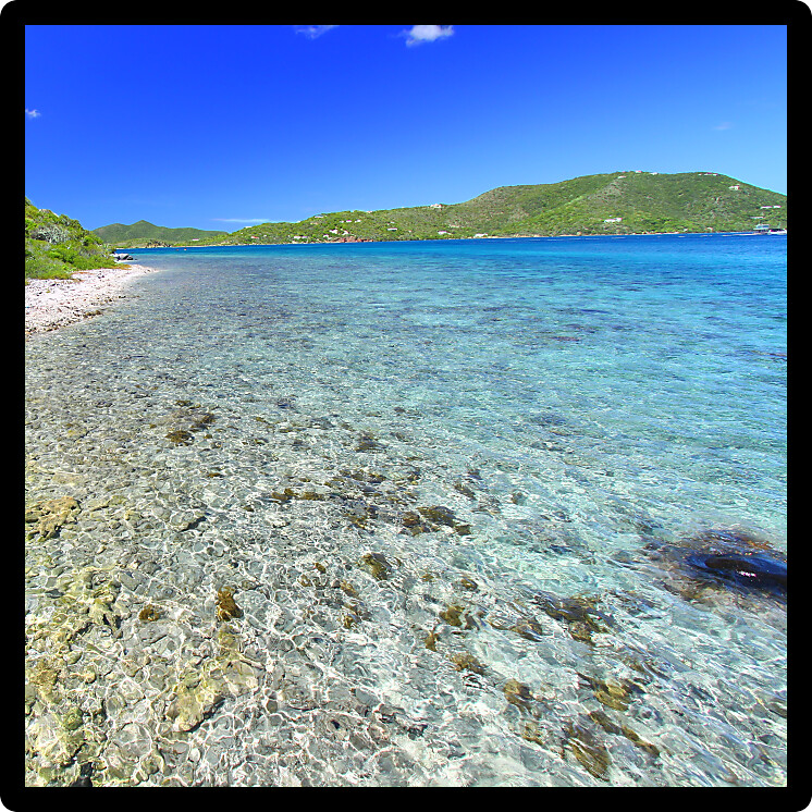 Tortola of the British Virgin Islands on a beautiful sunny day.