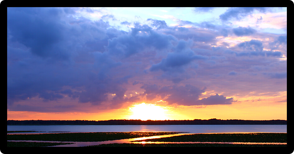 Sunset over Lake Arbuckle of the Lake Wales Ridge State Forest in central Florida.