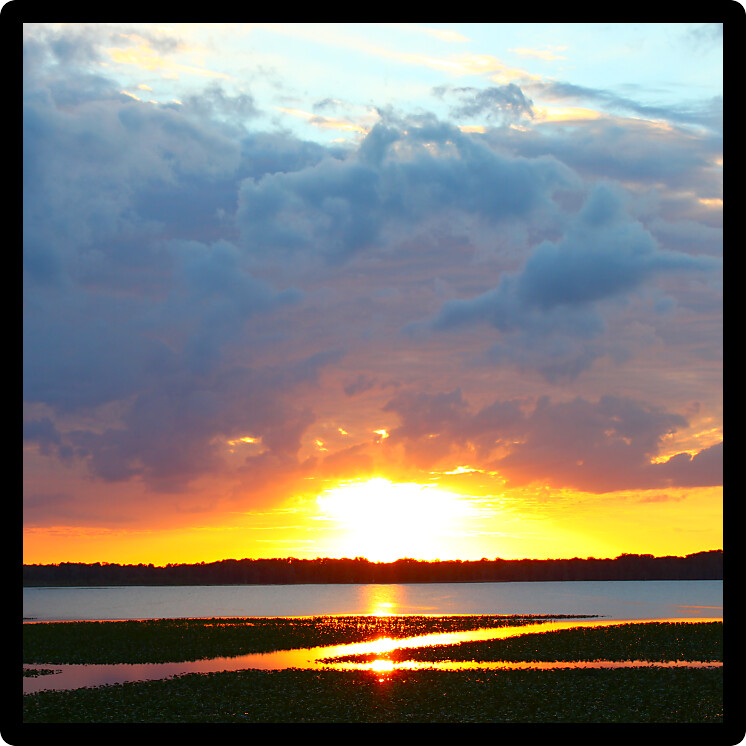 Sunset over Lake Arbuckle of the Lake Wales Ridge State Forest in central Florida.