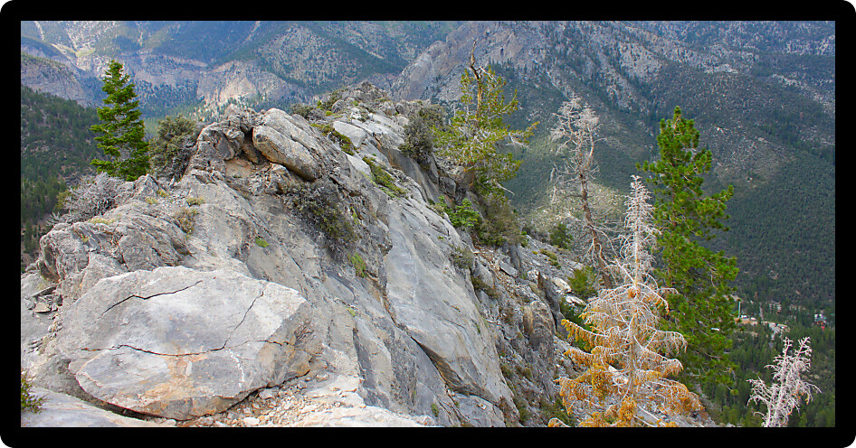 Beautiful rocky landscape of Nevada from Mount Charleston.