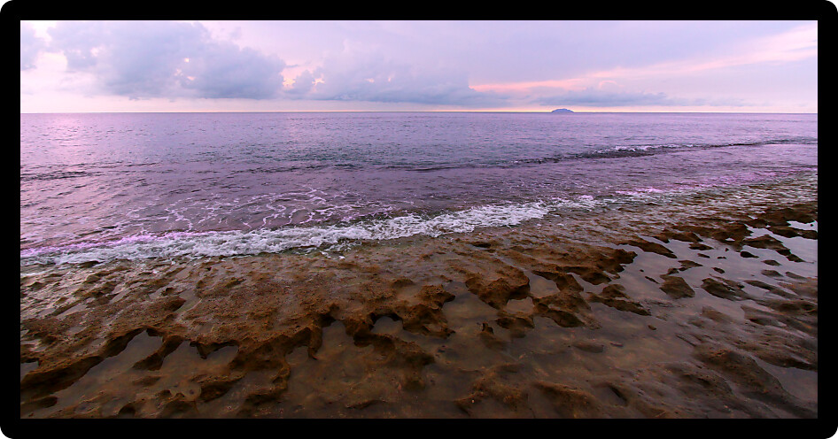 Landscape of Steps Beach near Rincon in Puerto Rico.