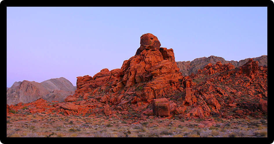 Blazing red rock formations at Valley of Fire State Park in Nevada.