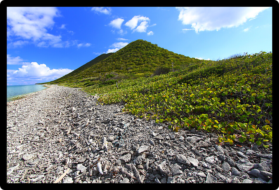 Beautiful coastline scenery of the British Virgin Islands.