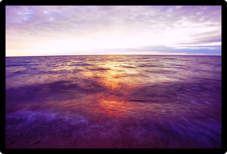 Beautiful colors reflect off Lake Superior on Agate Beach of Michigan.