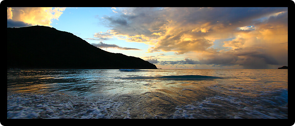 Beautiful sunset over Brewers Bay on Tortola British Virgin Islands.