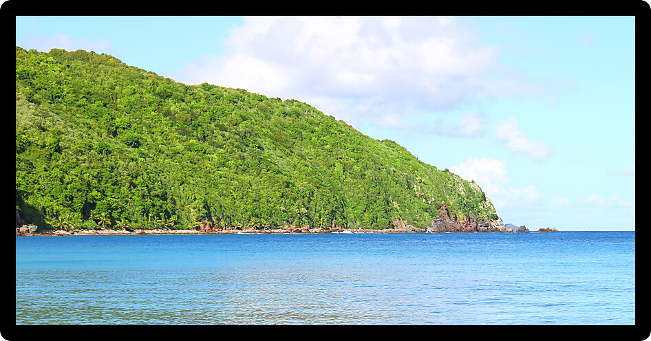 Beautiful sunny day at Brewers Bay on Tortola British Virgin Islands.