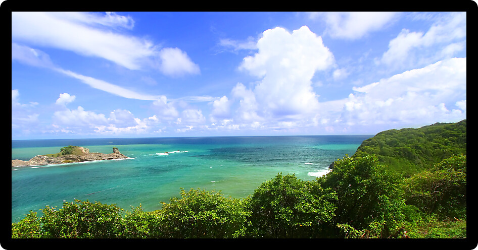 View of beautiful Dennery Bay on the Caribbean island of Saint Lucia