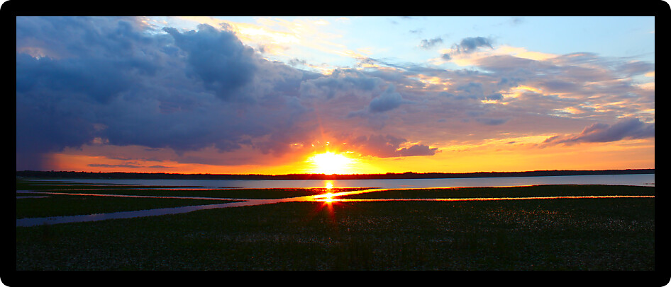 Sunset over Lake Arbuckle of the Lake Wales Ridge State Forest in central Florida.