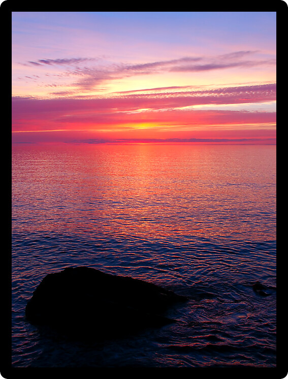 Beautiful colors reflect off Lake Superior in northern Michigan.