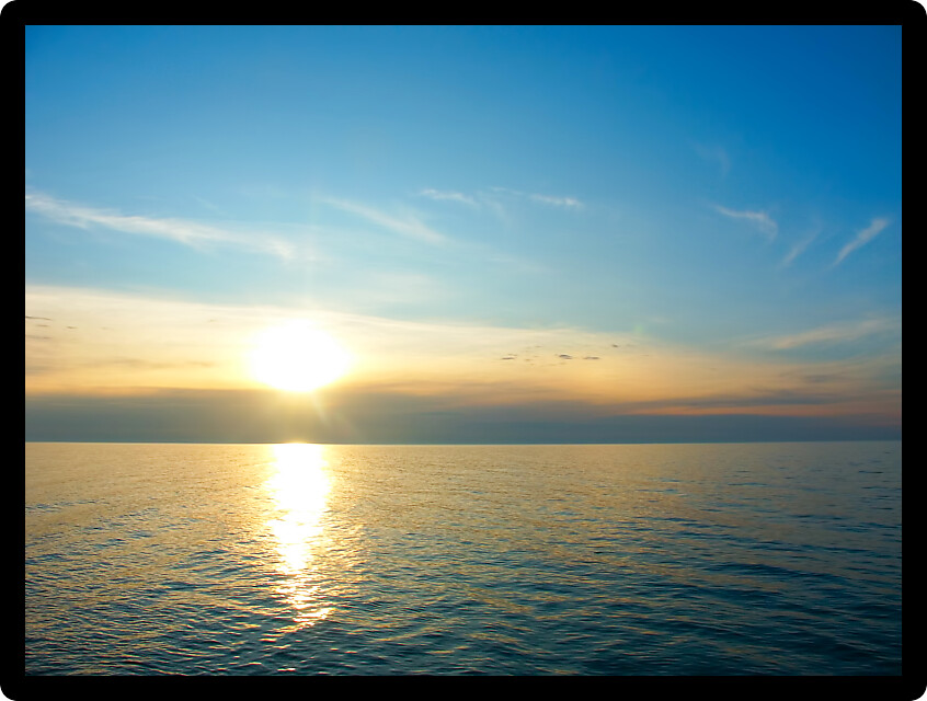 Beautiful sunset over Lake Superior in northern Michigan.