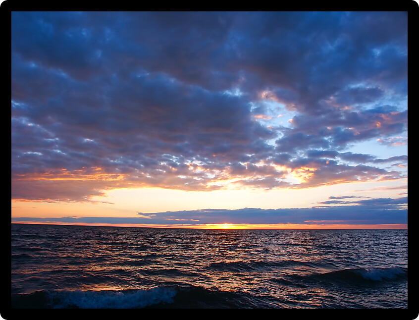 Beautiful colors reflect off Lake Superior in northern Michigan.
