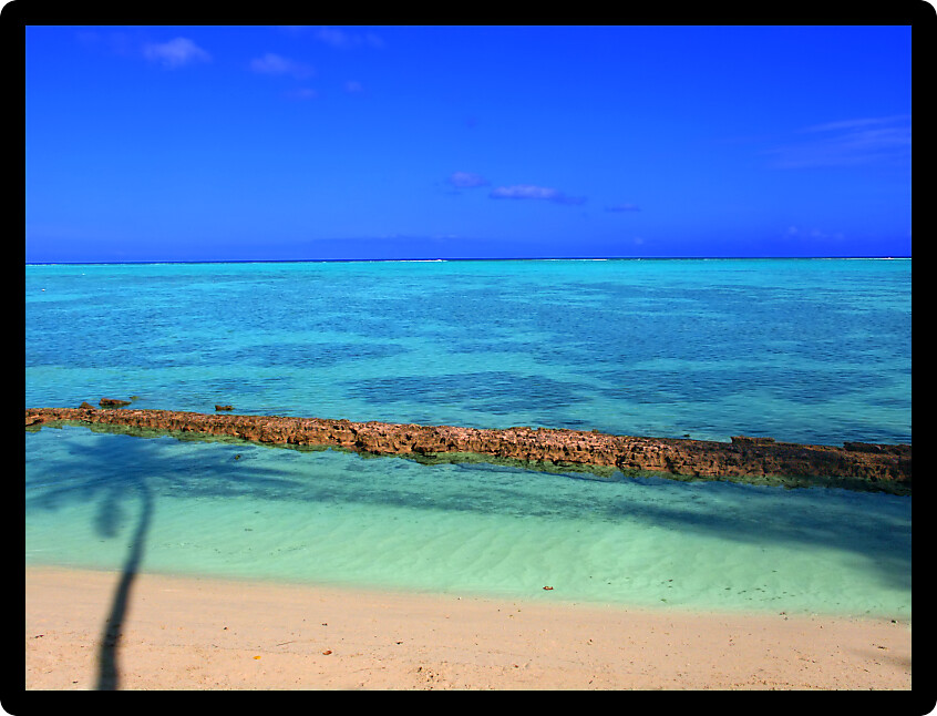 Crystal clear lagoon seascape on the island of Moorea French Polynesia.