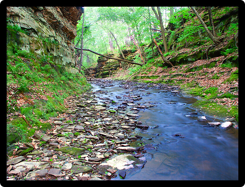 Slot canyon running through Pewits Nest State Natural Area near the Wisconsin Dells.