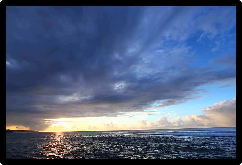 Beautiful Caribbean sunset on the west coast of Puerto Rico.