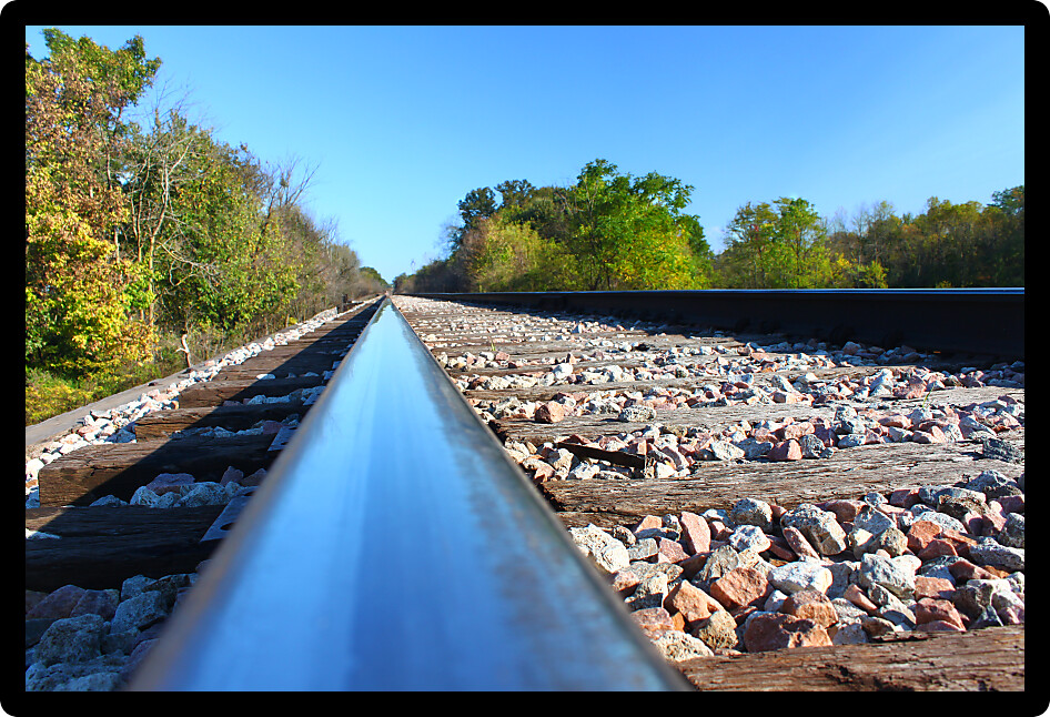 Railroad tracks go on for miles in northern Illinois.