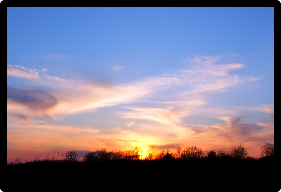 Spectacular sunset at over central Illinois.