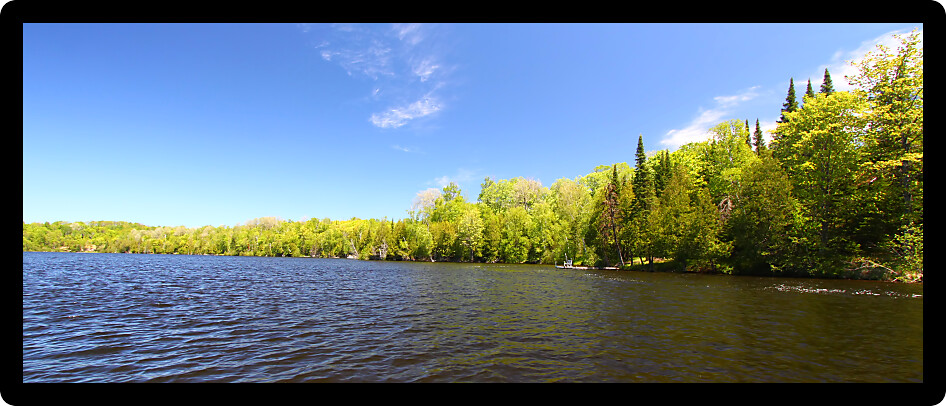 Panoramic view of Little Horsehead Lake in northern Wisconsin.