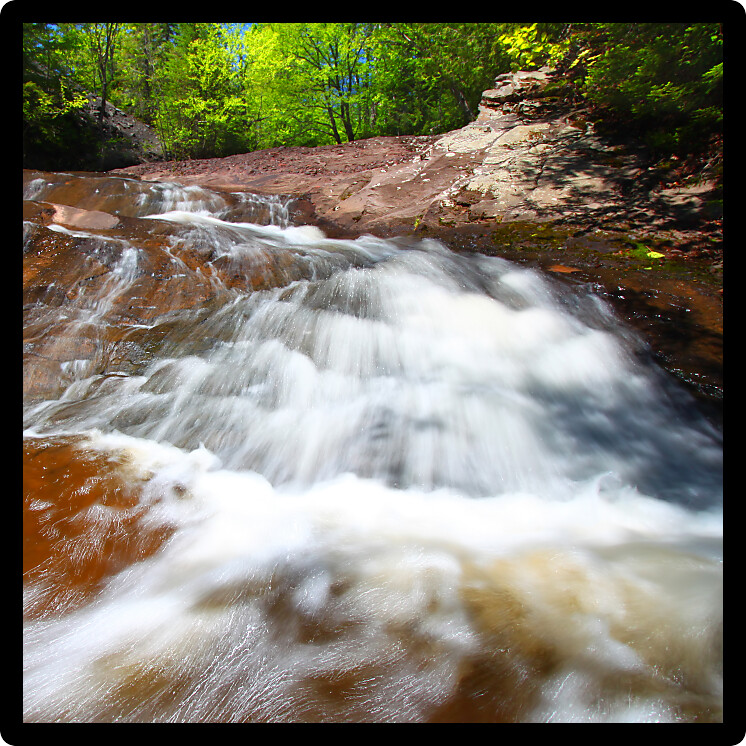 Cascade at Nonesuch Falls in the Porcupine Mountains Wilderness State Park of Michigan.