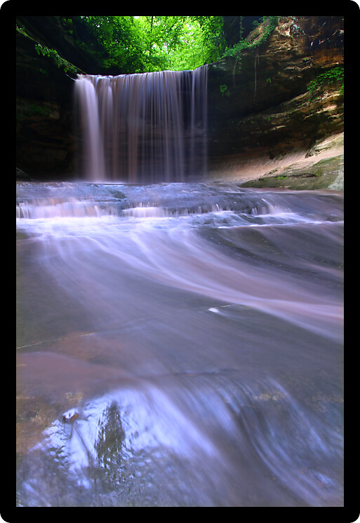Lasalle Falls cuts through a canyon at Starved Rock State Park in central Illinois.