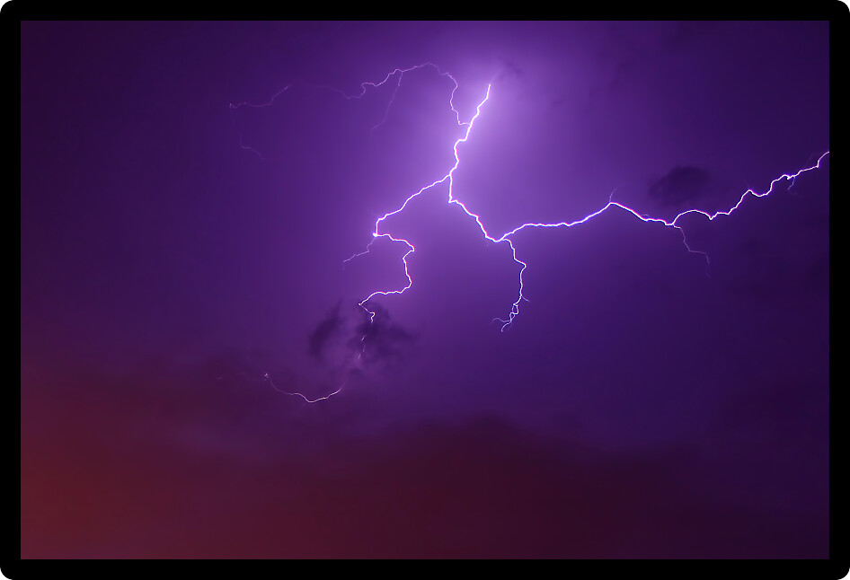 Lightning streaks through the sky from a summer thunderstorm in Illinois.
