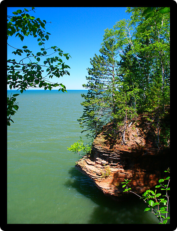 View of Lake Superior from Apostle Islands National Lakeshore in northern Wisconsin.
