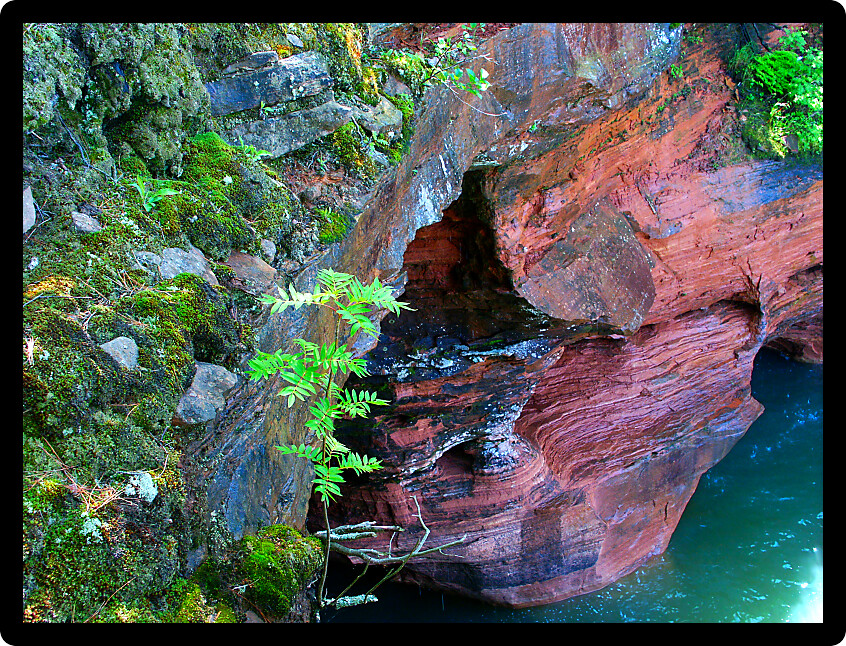 Sea Caves along the shoreline of Lake Superior at Apostle Islands National Lakeshore.