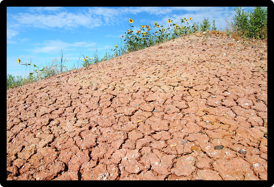Patterns in the parched ground of Badlands National Park in South Dakota.
