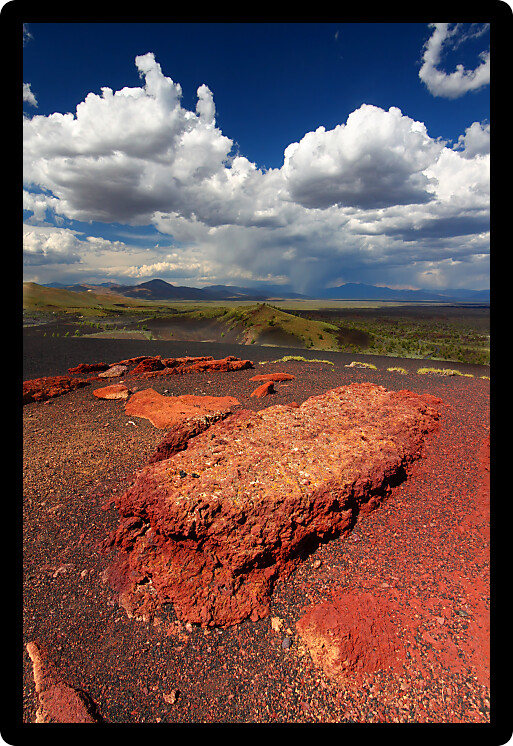 Strange rocky landscape at Craters of the Moon National Monument of Idaho.