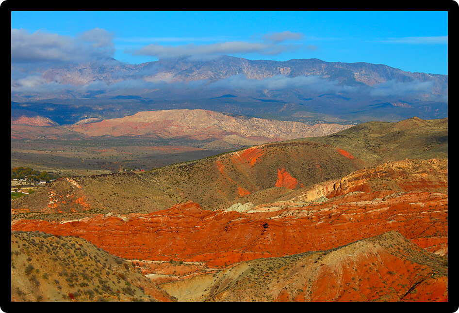 Mosaic of colors at varying elevations of the Dixie National Forest near Hurricane Utah.