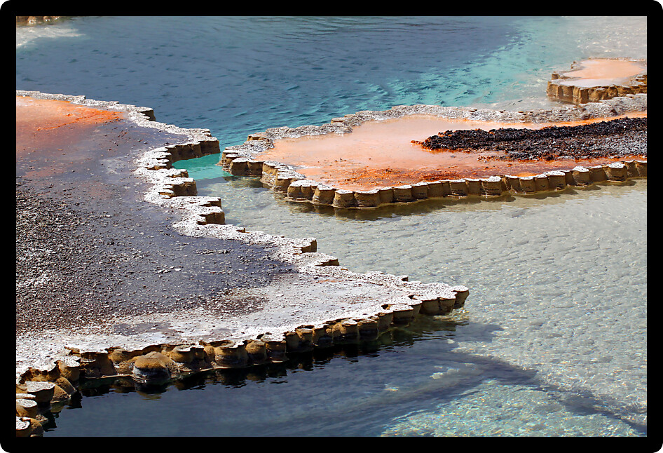Beautiful closeup shot of Doublet Pool at Yellowstone National Park.