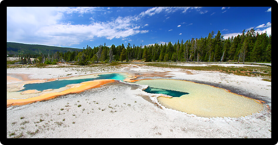 Doublet Pool in the Upper Geyser Basin of Yellowstone National Park.