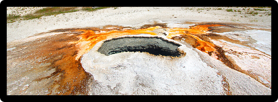 Beautiful colors of Ear Spring in Yellowstone National Park of Wyoming.