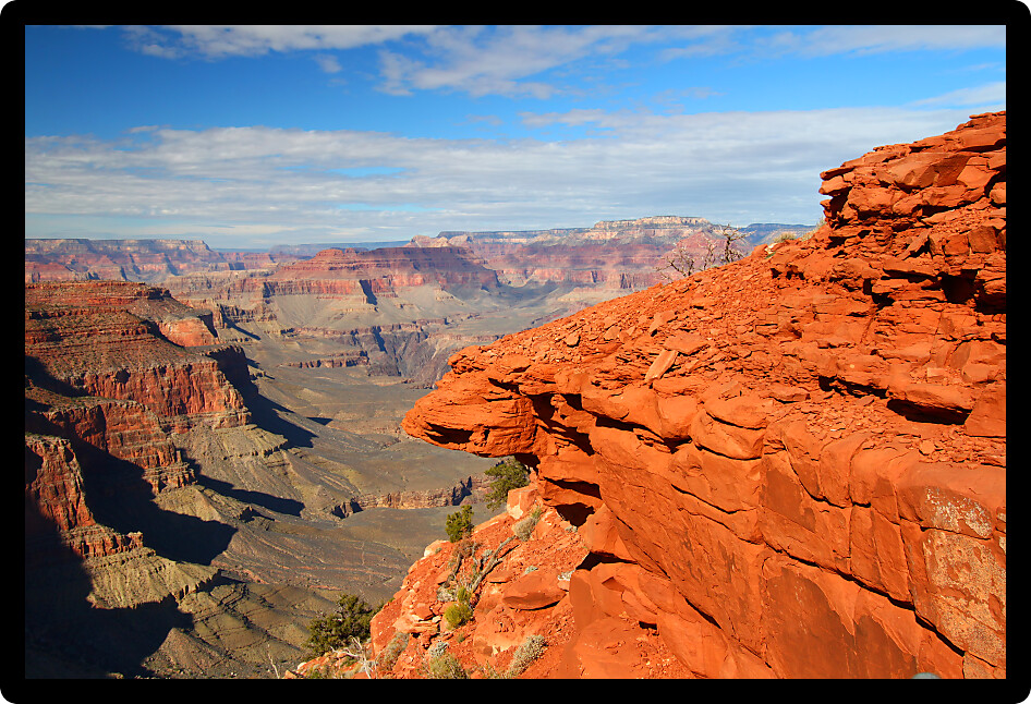View of the mighty Grand Canyon from the South Kaibab Trail Arizona USA.